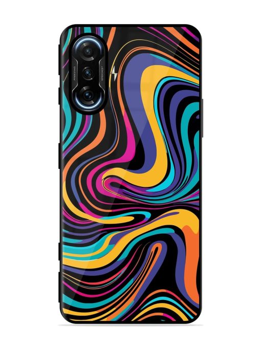 Psychedelic Swirl Glossy Soft Edge Case for Poco F3 Gt (5G) Chachhi