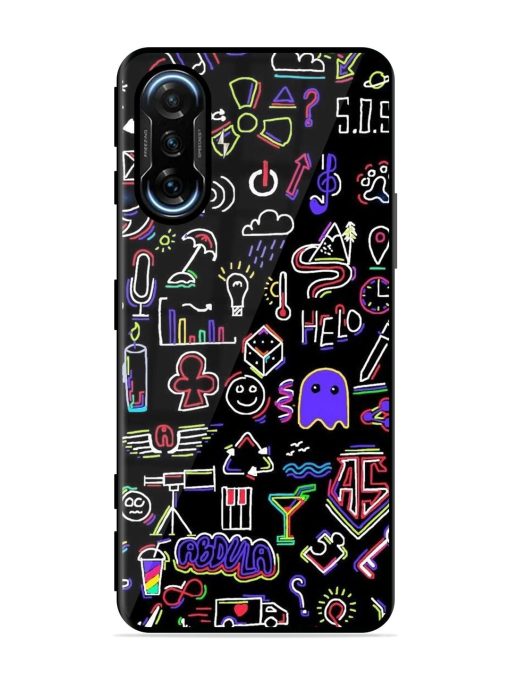 Neon Doodle Glossy Soft Edge Case for Poco F3 Gt (5G) Chachhi