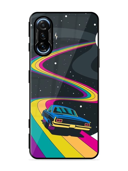 Rainbow Road Glossy Soft Edge Case for Poco F3 Gt (5G) Chachhi