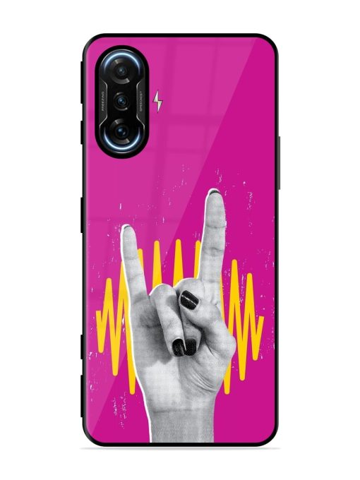 Rock Hand Glossy Soft Edge Case for Poco F3 Gt (5G) Chachhi