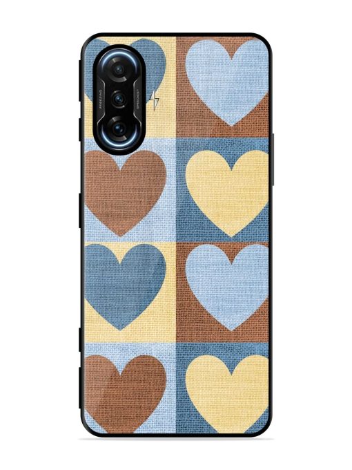 Hearts On Canvas Glossy Soft Edge Case for Poco F3 Gt (5G) Chachhi