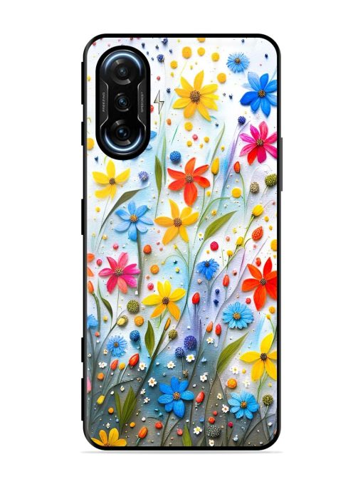 Vibrant Floral Glossy Soft Edge Case for Poco F3 Gt (5G) Chachhi