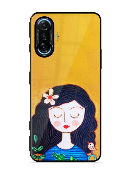 Girl Illustration Glossy Soft Edge Case for Poco F3 Gt (5G) Chachhi