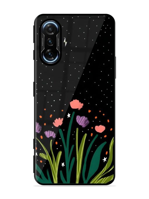 Midnight Bloom Glossy Soft Edge Case for Poco F3 Gt (5G) Chachhi