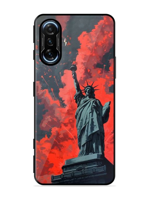 Lady Liberty'S Firework Finale Glossy Soft Edge Case for Poco F3 Gt (5G) Chachhi