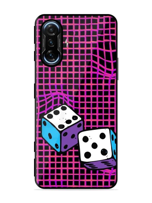 Glitched Dice Glossy Soft Edge Case for Poco F3 Gt (5G) Chachhi