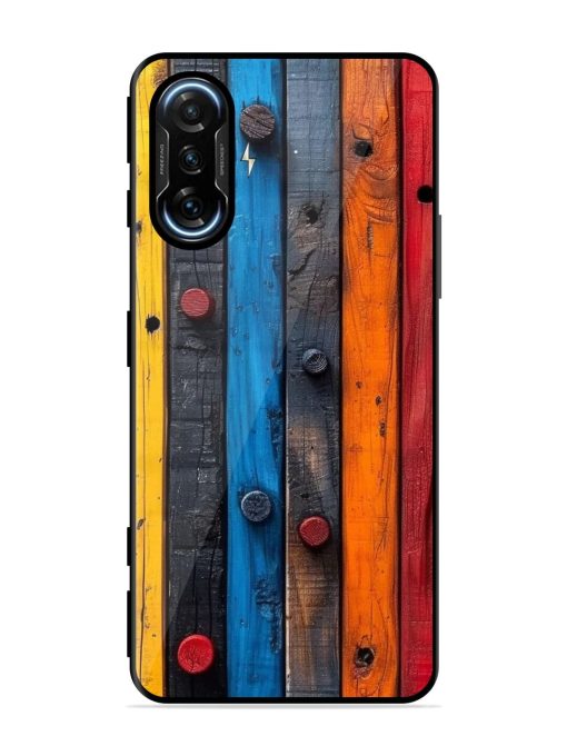 Rainbow Plank Glossy Soft Edge Case for Poco F3 Gt (5G) Chachhi