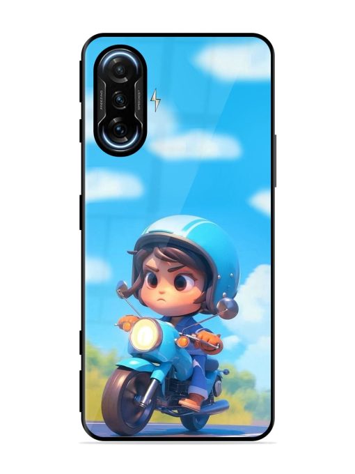 Little Rider Glossy Soft Edge Case for Poco F3 Gt (5G) Chachhi