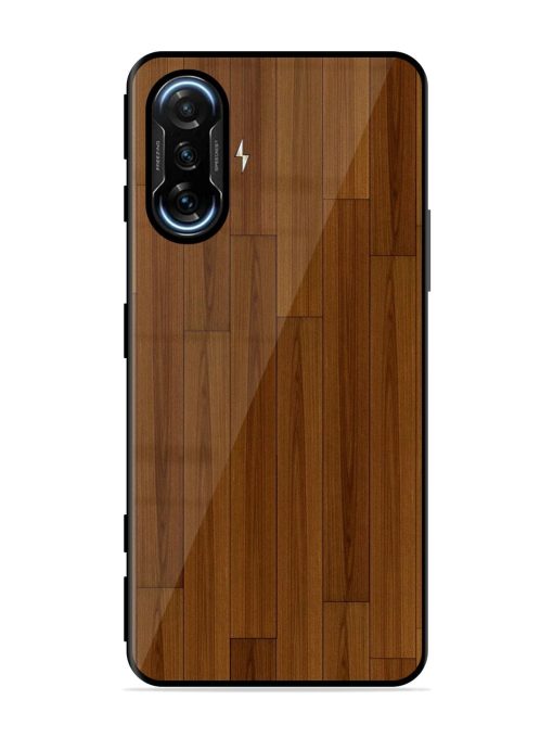 Warm Woodgrain Glossy Soft Edge Case for Poco F3 Gt (5G) Chachhi