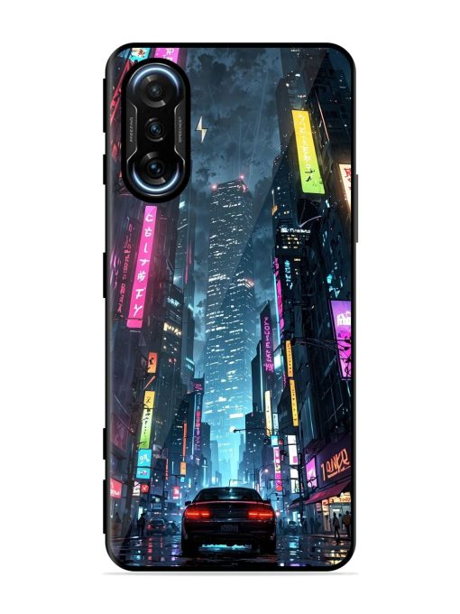 Neon Nightscape Glossy Soft Edge Case for Poco F3 Gt (5G) Chachhi