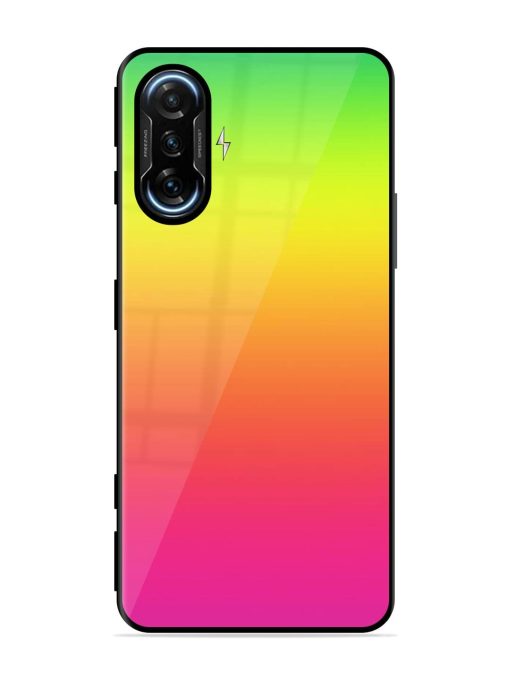 Rainbow Gradient Glossy Soft Edge Case for Poco F3 Gt (5G) Chachhi