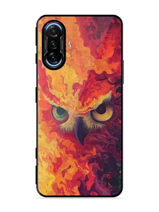 Fiery Owl Glossy Soft Edge Case for Poco F3 Gt (5G) Chachhi