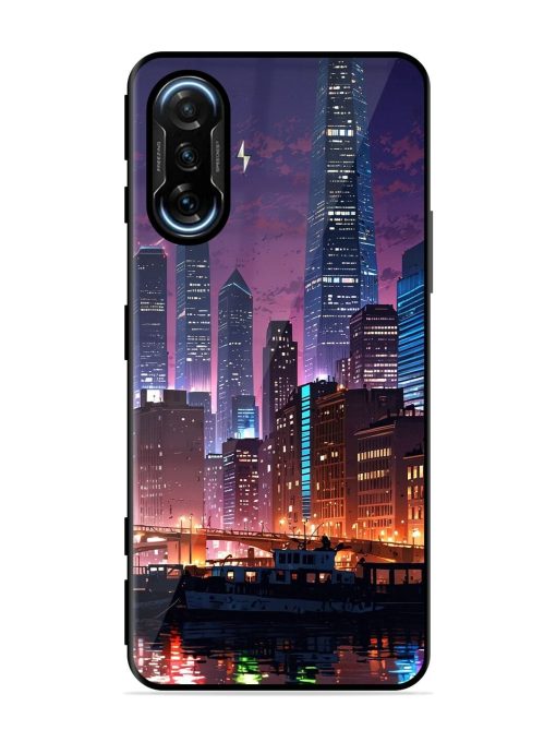 Neon Nightscape Glossy Soft Edge Case for Poco F3 Gt (5G) Chachhi