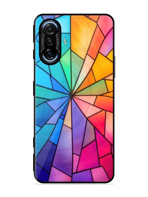 Stained Glass Kaleidoscope Of Colors Glossy Soft Edge Case for Poco F3 Gt (5G) Chachhi