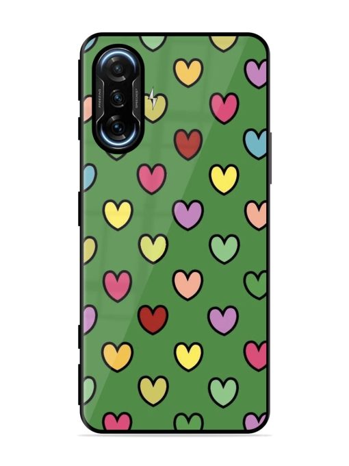 Rainbow Heart Parade Glossy Soft Edge Case for Poco F3 Gt (5G) Chachhi