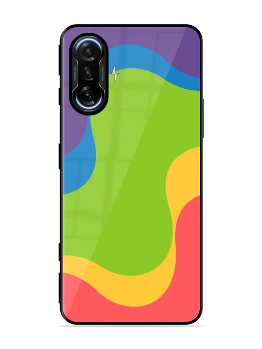 Wavy Rainbow Wonderland Glossy Soft Edge Case for Poco F3 Gt (5G) Chachhi