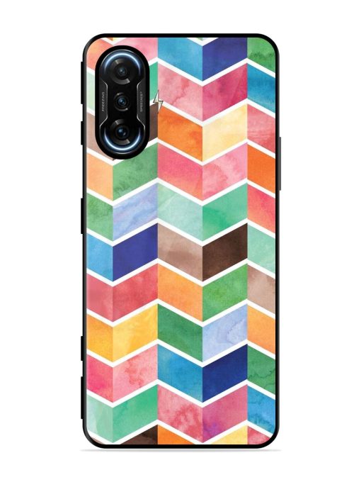 Watercolor Chevron Whimsy Glossy Soft Edge Case for Poco F3 Gt (5G) Chachhi