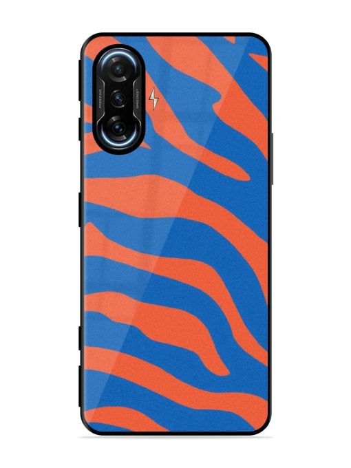 Zebra Stripes In Blue And Orange Glossy Soft Edge Case for Poco F3 Gt (5G) Chachhi