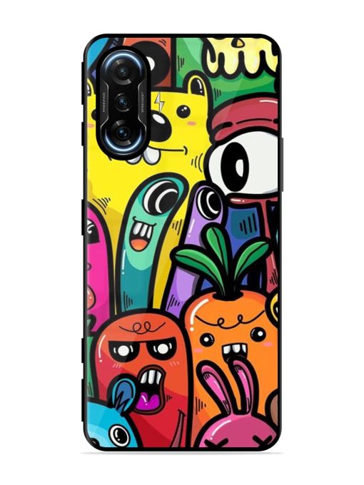 Whimsical Doodle Chaos Glossy Soft Edge Case for Poco F3 Gt (5G) Chachhi