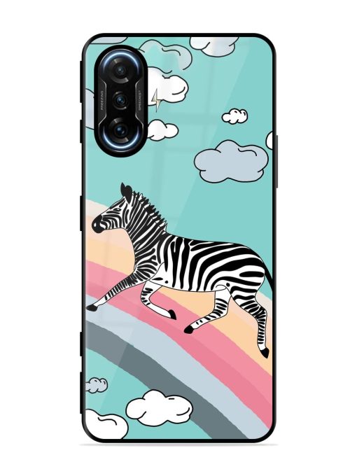 Zebra On A Rainbow Glossy Soft Edge Case for Poco F3 Gt (5G) Chachhi