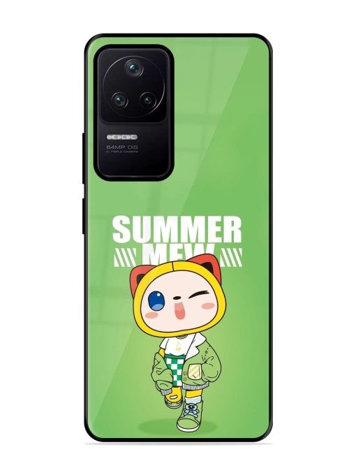 Purrfect Summer Glossy Soft Edge Case for Poco F4 (5G) Chachhi