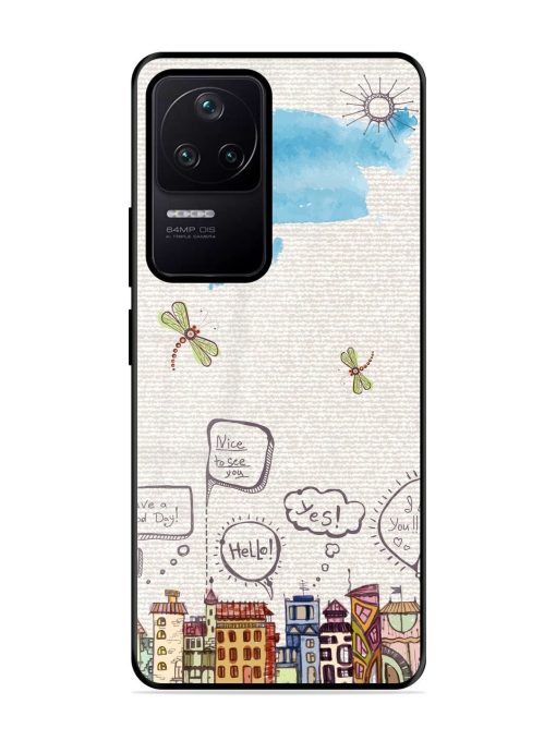 Doodle City Glossy Soft Edge Case for Poco F4 (5G) Chachhi