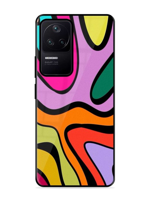 Groovy Swirls Glossy Soft Edge Case for Poco F4 (5G) Chachhi