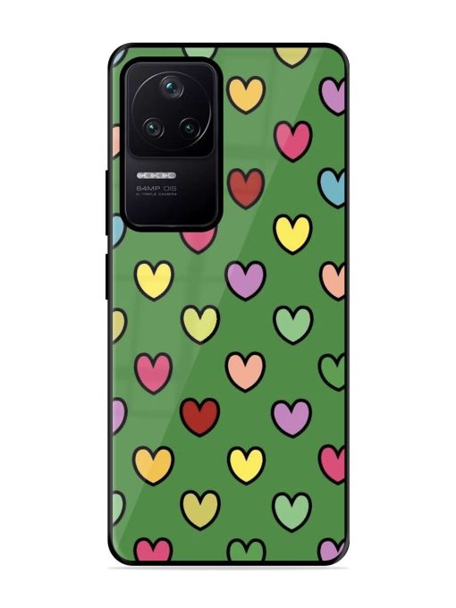 Rainbow Heart Parade Glossy Soft Edge Case for Poco F4 (5G) Chachhi