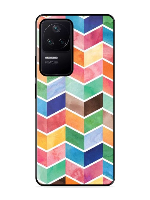 Watercolor Chevron Whimsy Glossy Soft Edge Case for Poco F4 (5G) Chachhi