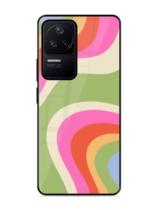 Wavy Rainbow Wonderland Glossy Soft Edge Case for Poco F4 (5G) Chachhi