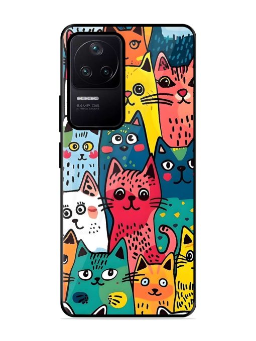 Feline Frenzy Glossy Soft Edge Case for Poco F4 (5G) Chachhi