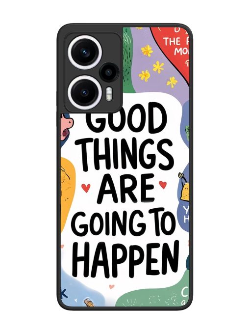 Uplifting Scribbles Glossy Soft Edge Case for Poco F5 (5G) Chachhi