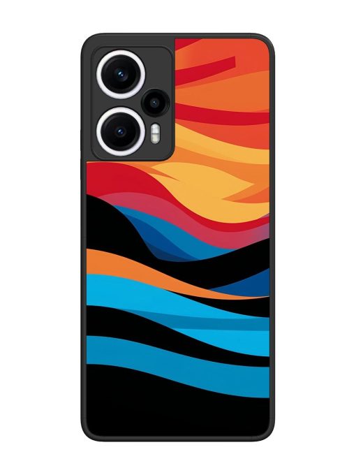 Blazing Currents Glossy Soft Edge Case for Poco F5 (5G) Chachhi