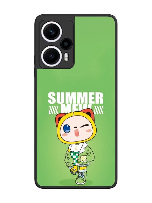 Purrfect Summer Glossy Soft Edge Case for Poco F5 (5G) Chachhi