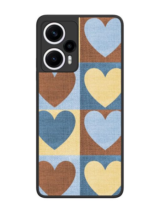 Hearts On Canvas Glossy Soft Edge Case for Poco F5 (5G) Chachhi