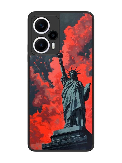 Lady Liberty'S Firework Finale Glossy Soft Edge Case for Poco F5 (5G) Chachhi