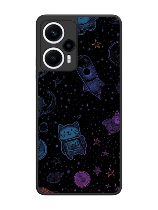 Cosmic Cat Chaos Glossy Soft Edge Case for Poco F5 (5G)