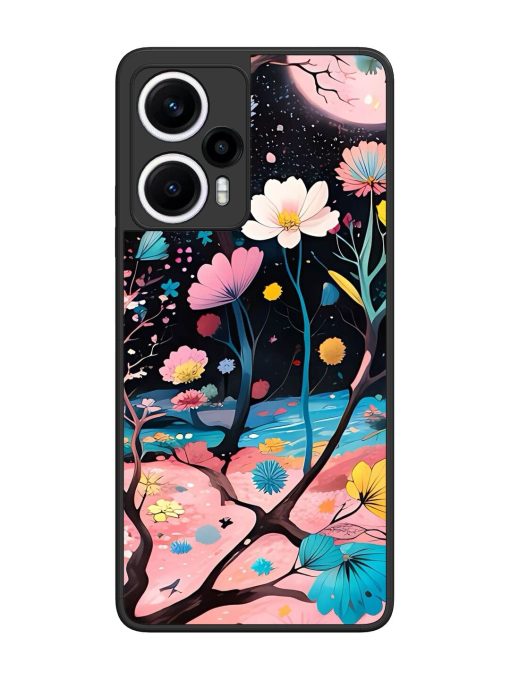 Cosmic Bloom Glossy Soft Edge Case for Poco F5 (5G) Chachhi