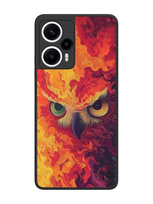 Fiery Owl Glossy Soft Edge Case for Poco F5 (5G) Chachhi