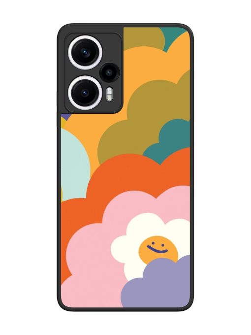 Happy Flower Power Glossy Soft Edge Case for Poco F5 (5G) Chachhi