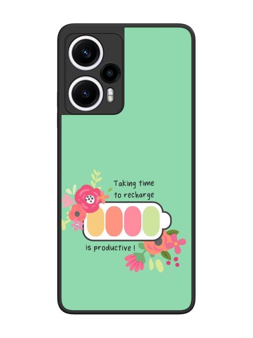 Recharge And Bloom Glossy Soft Edge Case for Poco F5 (5G) Chachhi