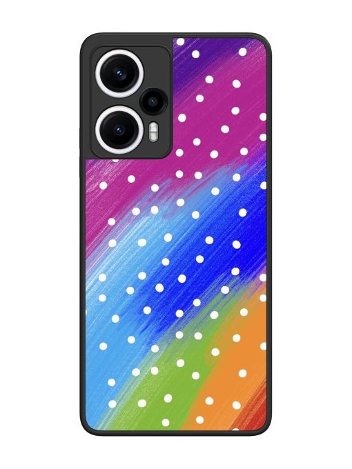 Rainbow Polka Dot Dream Glossy Soft Edge Case for Poco F5 (5G) Chachhi