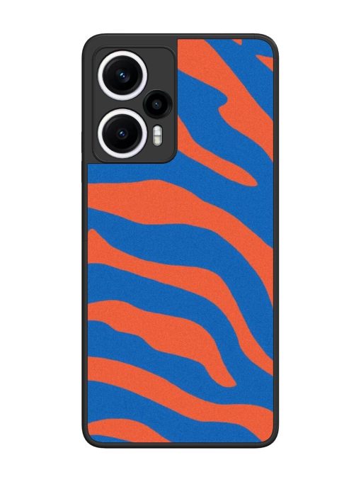 Zebra Stripes In Blue And Orange Glossy Soft Edge Case for Poco F5 (5G) Chachhi