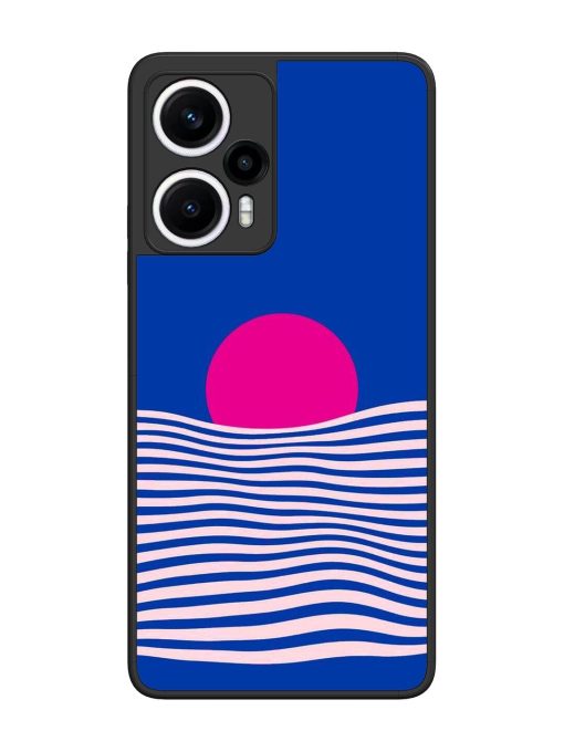 Pink Sunset Over Blue Waves Glossy Soft Edge Case for Poco F5 (5G) Chachhi