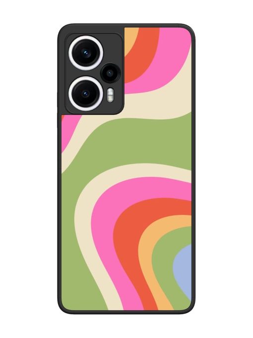 Wavy Rainbow Wonderland Glossy Soft Edge Case for Poco F5 (5G) Chachhi