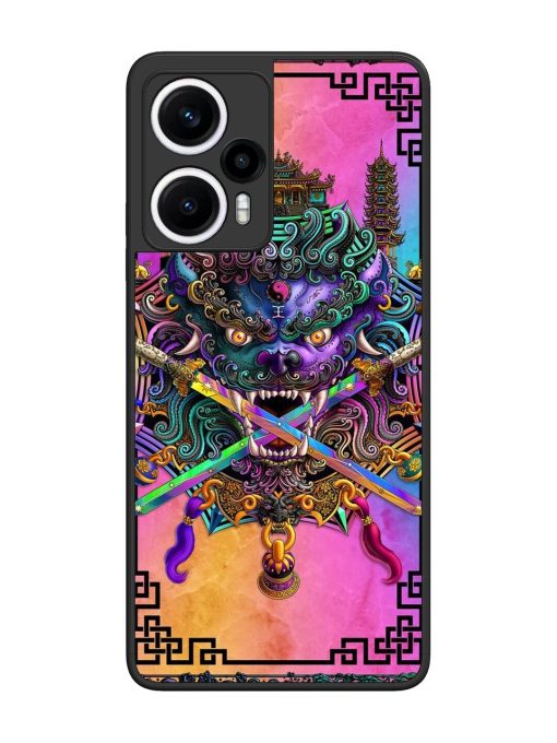 Psychedelic Fu Dog Tapestry Glossy Soft Edge Case for Poco F5 (5G) Chachhi