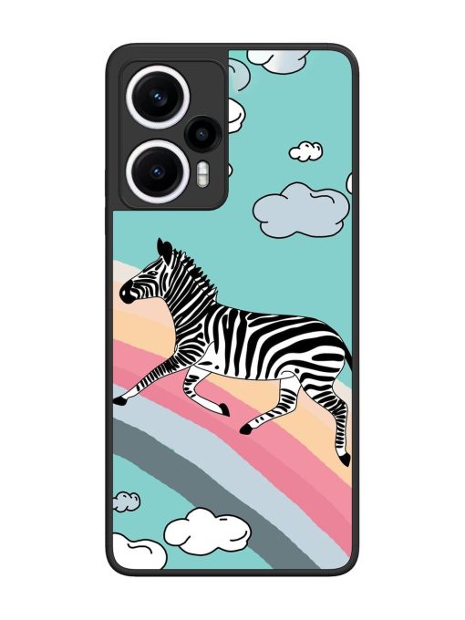 Zebra On A Rainbow Glossy Soft Edge Case for Poco F5 (5G) Chachhi