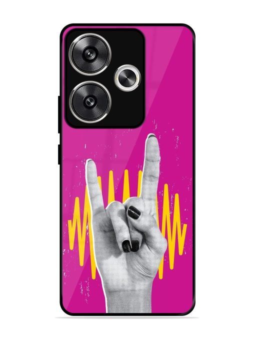 Rock Hand Glossy Soft Edge Case for Poco F6 (5G) Chachhi