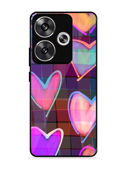 Neon Hearts Glossy Soft Edge Case for Poco F6 (5G) Chachhi