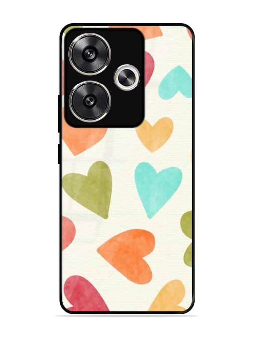 Watercolor Hearts Glossy Soft Edge Case for Poco F6 (5G) Chachhi